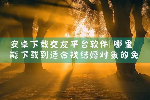 安卓下载交友平台软件