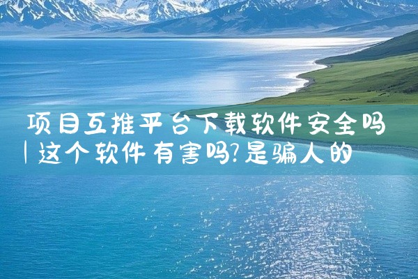 项目互推平台下载软件安全吗