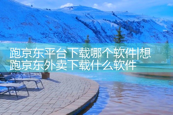 跑京东平台下载哪个软件